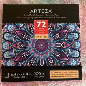 Arteza 72 Sheets Fineliner Coloring Book Mandalas